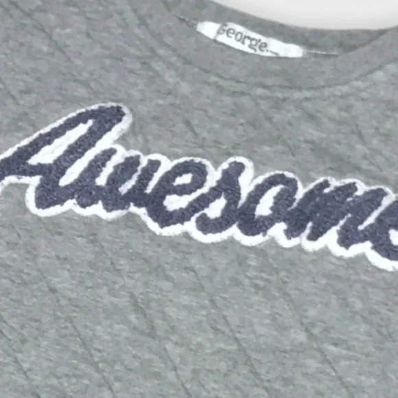 2/$15🥳 Light Gray Awesome Print Crew Neck - Picture 2 of 3